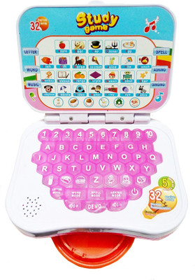 

TALKING GANESHA Mini Learning Laptop educational toy for kids with 5 Learning Modes & Volume Control - Pink(Green)