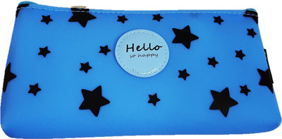 

FORE TREND Case Stationery Storage Pouch School Self Design Art EVA Pencil Box(Set of 1, Blue)