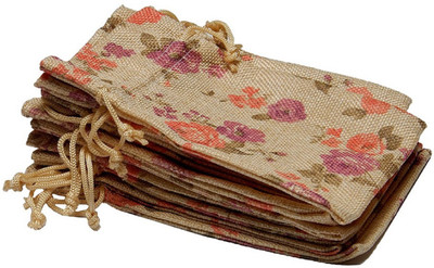 

Lifekrafts Linen Pouches, Gifts Bags For Return Gifts Bags, Potlis for Wedding,Functions,Baby showers,Candy Bags,Pack of 100 Purple floral Design Potli(Multicolor)