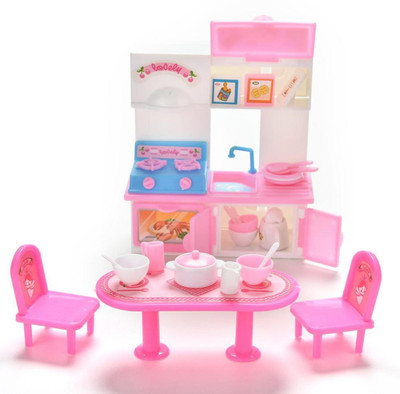 

P s retail Toy house set - Dinner Table Cupboard Sink Kitchenware Set (20Pcs/Set)