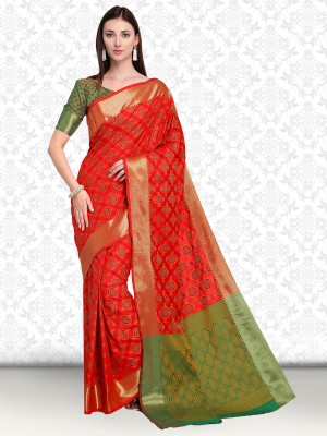Divastri Self Design Bhagalpuri Silk Blend Saree(Red)