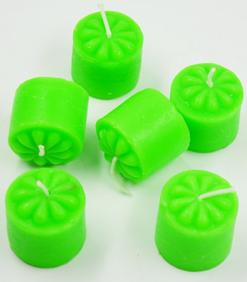 

ME&YOU Decorative Designer Scented Candles for Diwali, Designer candles for Diwali Decorating Items, Green Color Diwali Diya IZ18ScentedCandlesPack6Flower-Green-007(50 g)