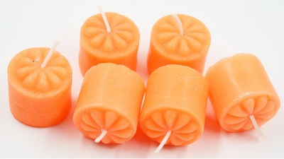 

ME&YOU Decorative Designer Scented Candles for Diwali, Designer candles for Diwali Decorating Items, Orange Color Diwali Diya IZ18ScentedCandlesPack6Flower-Orange-005(50 g)