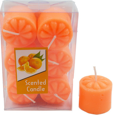 

ME&YOU Decorative Designer Scented Candles for Diwali, Designer candles for Diwali Decorating Items, Orange Color Diwali Diya IZ18ScentedCandlesPack6Flower-Orange-008(50 g)