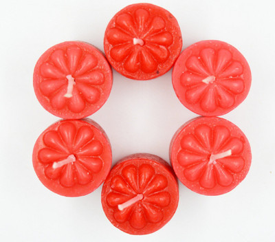

ME&YOU Decorative Designer Scented Candles for Diwali, Designer candles for Diwali Decorating Items, Red Color Diwali Candle IZ18ScentedCandlesPack6Flower-Red-003(50 g)
