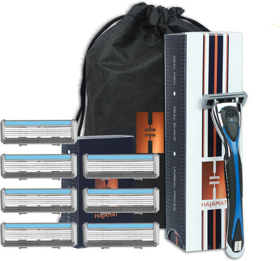 

Hajamat Viper V Pro - 5 Blade Shaving Razor for Men (1 Razor Handle + 8 Cartridges)