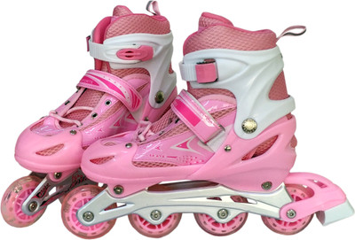 

PROKICK Adjustable In-Line Skates - Large (Suitable for Size 5.5UK to 10 UK), Pink In-line Skates - Size 38-43 Euro(Pink)