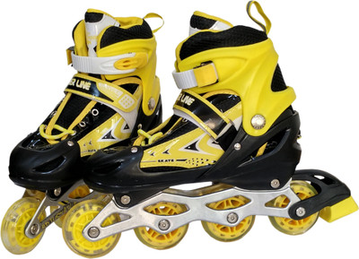 

PROKICK Adjustable In-Line Skates - Large (Suitable for Size 5.5UK to 10 UK), Yellow In-line Skates - Size 38-43 Euro(Yellow)