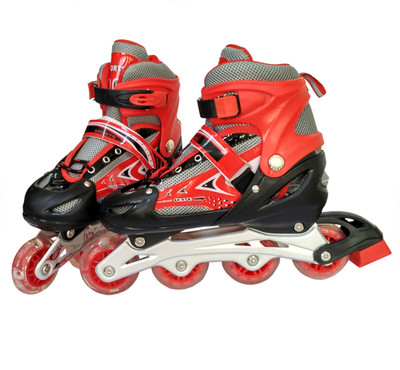 

PROKICK Adjustable In-Line Skates - Large (Suitable for Size 5.5UK to 10 UK), Red In-line Skates - Size 38-43 Euro(Red)