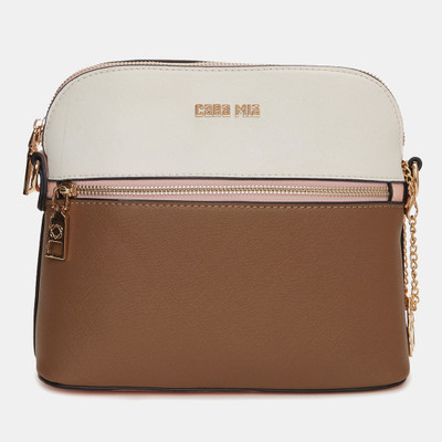 

Cara Mia Women Casual White Leatherette Sling Bag