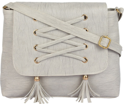 Govind Women Casual Grey PU Sling Bag
