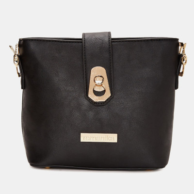 

remanika Women Casual Black Leatherette Sling Bag