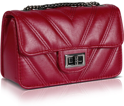 

Bonito Women Casual Red Leatherette Sling Bag