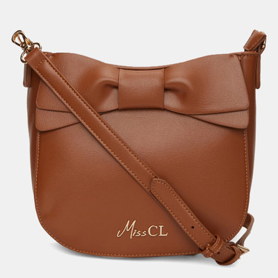

Miss CL Women Casual Tan Leatherette Sling Bag