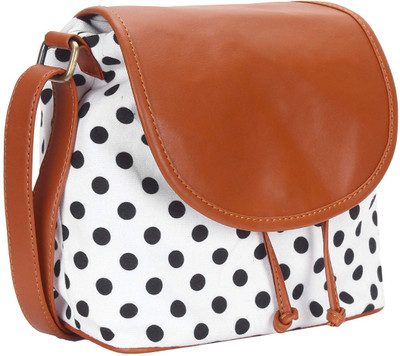 

Lychee Bags Women Casual Brown, White Canvas Sling Bag