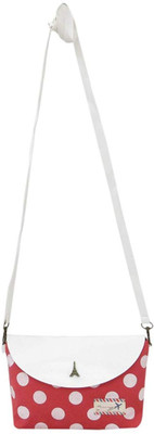 High Valley Fashion Women Casual White, Red PU Sling Bag, Red;white