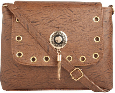 Govind Women Casual Brown PU Sling Bag