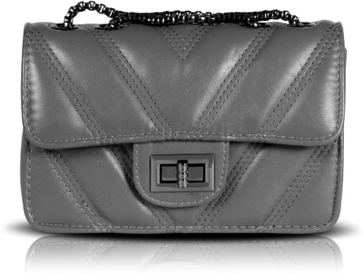 

Bonito Women Casual Grey Leatherette Sling Bag