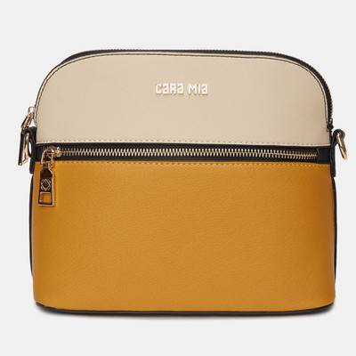 

Cara Mia Women Casual Beige Leatherette Sling Bag
