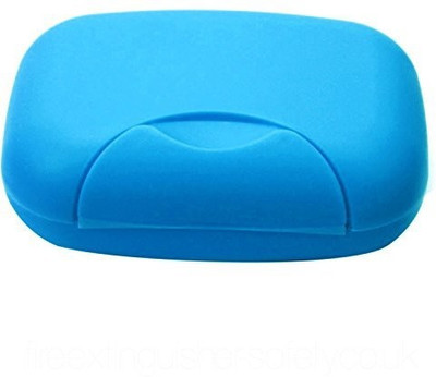 

SpiderJuice Useful Portable Waterproof Leakproof Bathroom Washing Bathing Cleaning Soap Box Holder with Locking Design Cover Case (1 Piece )(Blue)