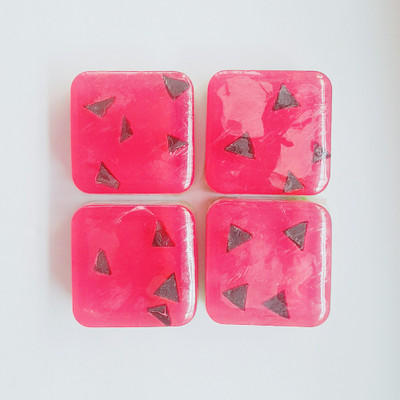 

Pics And You Watermelon Aroma Square Hand Made Soap Pack Of 4 (2 Soaps, 2.4 x 2.4 x 1 inch, 100 gram)(10 g, Pack of 4)