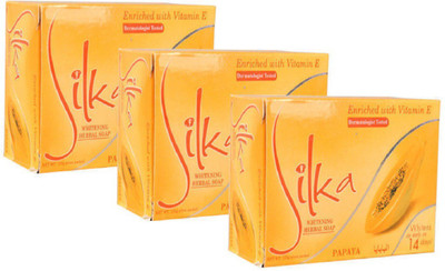 

Silka Papaya Whitening Soap For Dark Spots,anti Aging(405 g, Pack of 3)