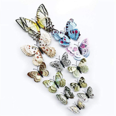 P s retail 5.08 cm 3D Magnet Butterfly - White-colorful Magnetic Sticker(Pack of 12)