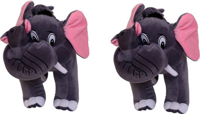 

Teddyking Mother Elephant With 2 Babies Soft Toy - 36 cm(Grey)