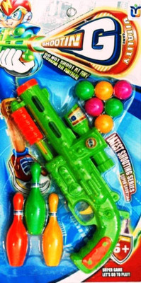 

My Online Retail Shooting Air Gun with 6 Balls & 3 Bottles (Green)(Green)