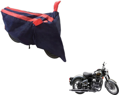 NIKS Two Wheeler Cover for Royal Enfield(Classic 500, Black, Orange)