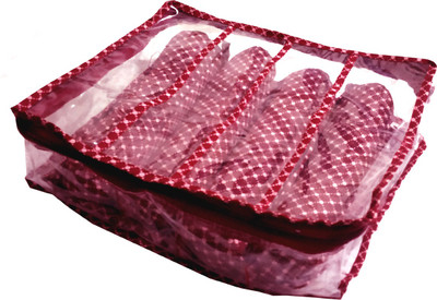 Shivanshshine 4 Roll Satin Bangle Box Clear Plastic Vanity Box Vanity Box(Maroon)