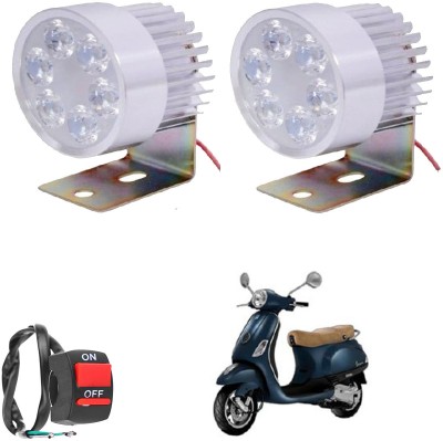 Primecare 6Led2pcSmallRoundoneBtn208 Fog Lamp Motorbike LED for Piaggio (9 V, 9 W)(Vespa VX 125, Pack of 3)
