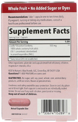 

Nature's Way Nature's Way, Urinary Health, Bioactive Cranberry, 500 mg, 30 Vegetarian Capsules(30 No)