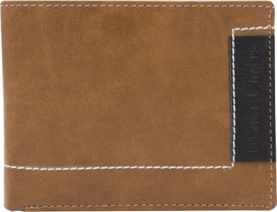 

Dezire Crafts Men Casual Brown, Black Artificial Leather Wallet(3 Card Slots), Tan