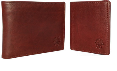 Leandre Men Tan Genuine Leather Wallet(6 Card Slots)