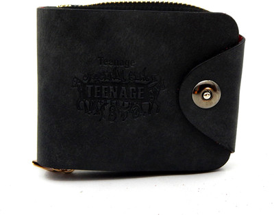 Teenage Men Grey Artificial Leather Wallet(9 Card Slots)