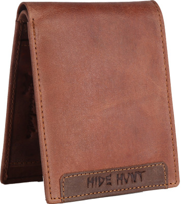 

Hide Hunt Men Tan Genuine Leather Wallet(3 Card Slots)