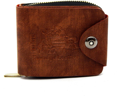 

Teenage Men Tan Artificial Leather Wallet(9 Card Slots), Apricot yellow