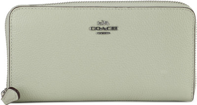 

Coach Women Green Genuine Leather Wallet(5 Card Slots), Pale green