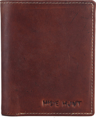 

Hide Hunt Men Brown Genuine Leather Wallet(6 Card Slots)