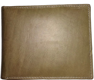 

HUSSAINS Men Khaki Genuine Leather Wallet(5 Card Slots)
