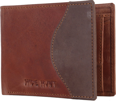 

Hide Hunt Men Tan Genuine Leather Wallet(3 Card Slots)