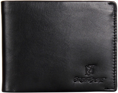

breiftasche Men Black Genuine Leather Wallet(6 Card Slots)