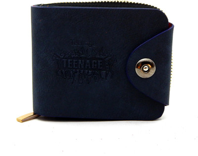 

Teenage Men Blue Artificial Leather Wallet(9 Card Slots)