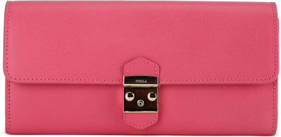 

Furla Women Casual Pink Genuine Leather Wallet(10 Card Slots), Ortensia