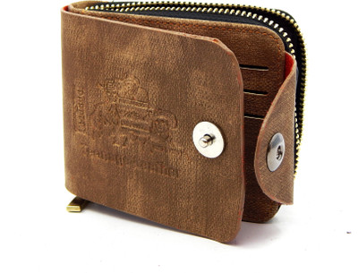 

Teenage Men Brown Artificial Leather Wallet(9 Card Slots)