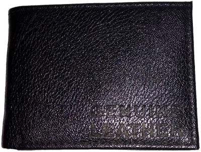 

HUSSAINS Men Black Genuine Leather Wallet(5 Card Slots)