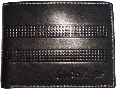 

HUSSAINS Men Black Genuine Leather Wallet(6 Card Slots)