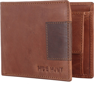 

Hide Hunt Men Tan Genuine Leather Wallet(3 Card Slots)