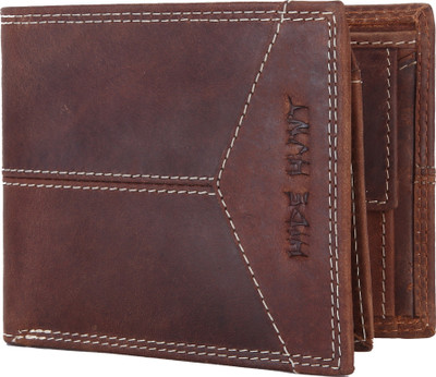 

Hide Hunt Men Brown Genuine Leather Wallet(8 Card Slots)